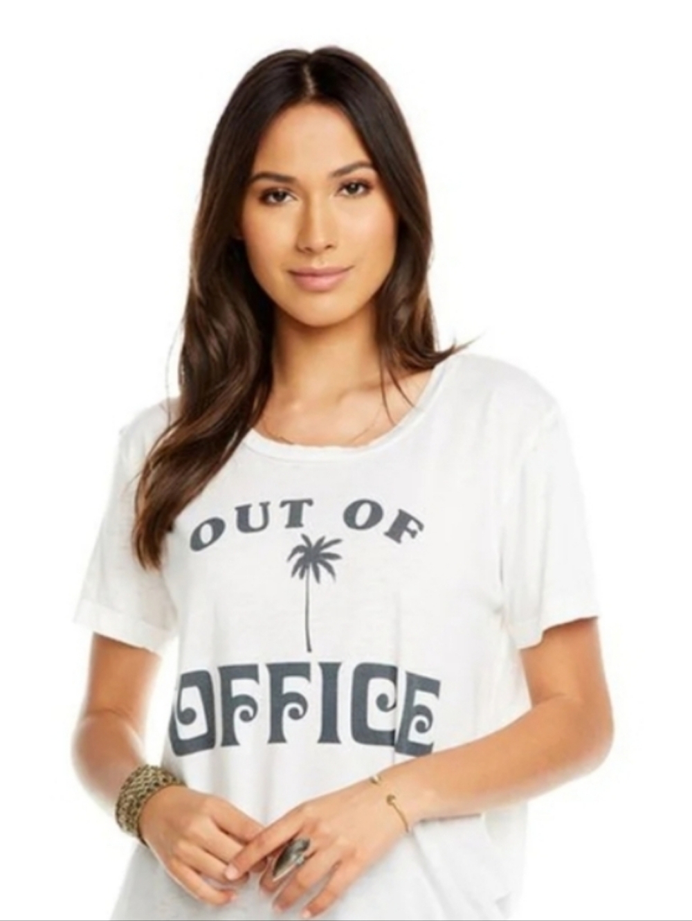 Out of Office Graphic Tee - White with Black Print New With Tags